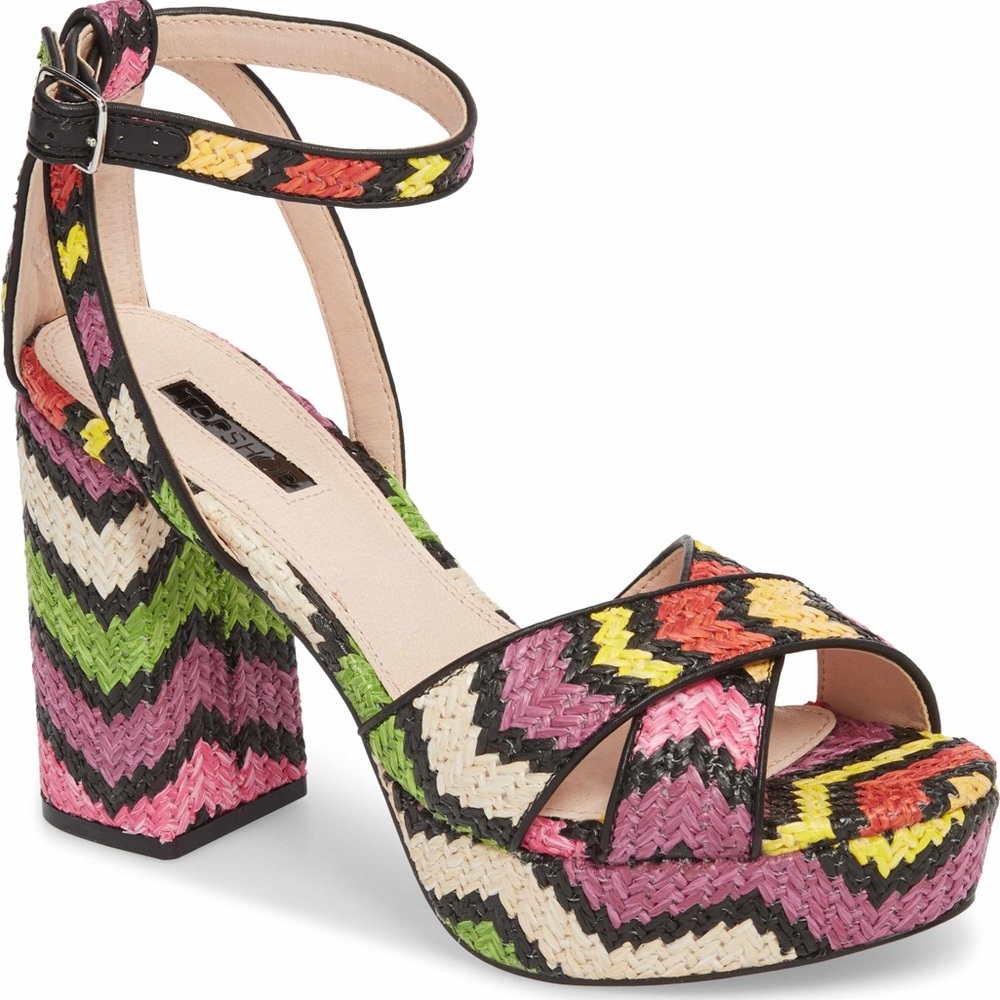 TOPSHOP Leah Cross Strap Platform Sandal
